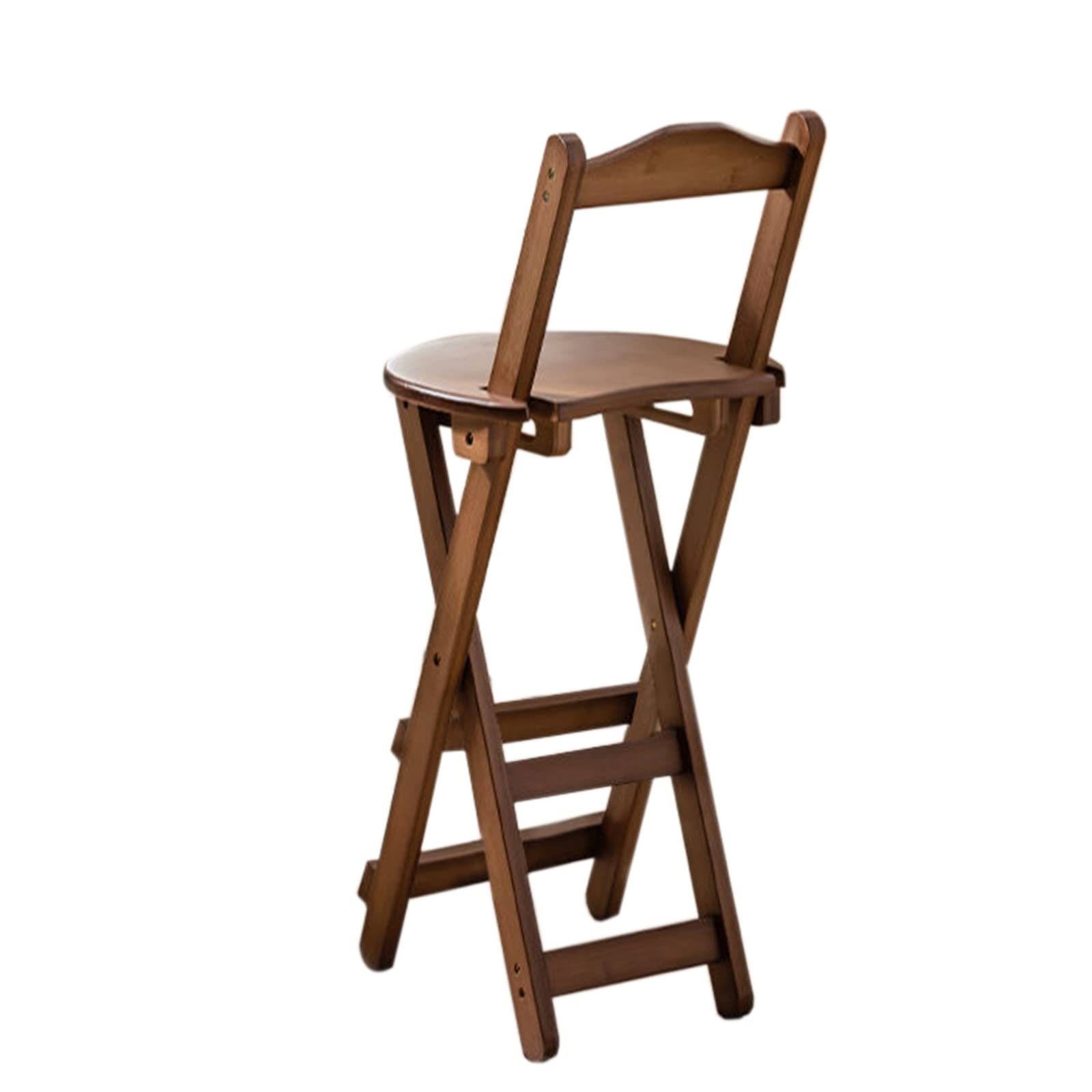 ZAQYCM Farmhouse Bar Stools with Back - Foldable Wooden Step Stool for Kitchen Counter, Vanity & Standing Desk - Adjustable Height Stool for Adults - Perfect for Balcony, Drawing & Gardening (Set of 2)