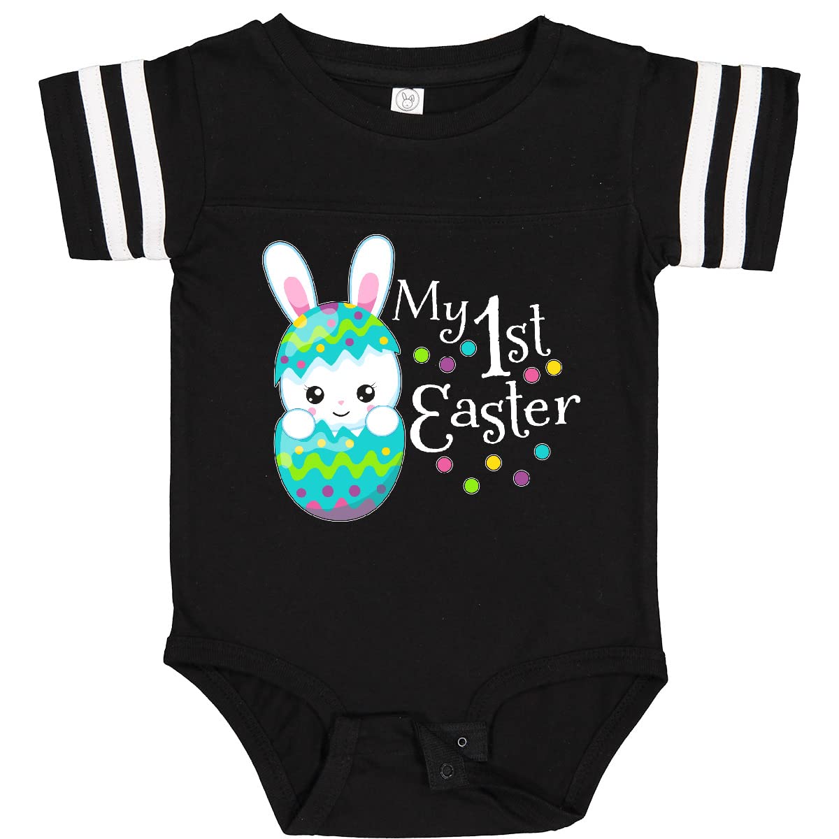 Inktastic My First Easter - Bunny in an Egg Baby Bodysuit | Cute Easter Outfit for Infants | Perfect for Easter Photos, Family Gatherings & Spring Celebrations