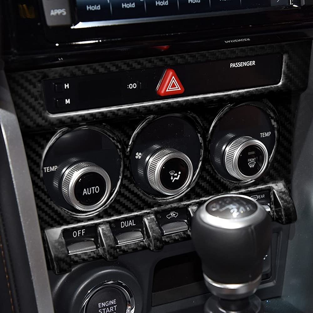 Carbon Fiber Center Console Cover for Subaru BRZ & Toyota 86 (2013-2020) - AC Vent & Warning Light Switch Panel Protector - Interior Sticker Upgrade - Perfect for Car Enthusiasts & Custom Builds