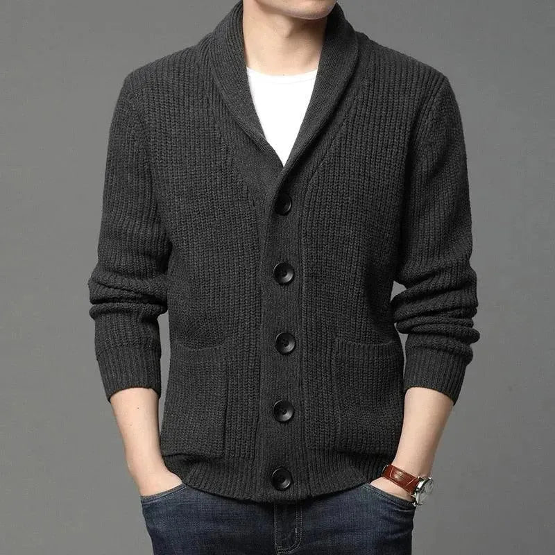 Cozy Men's Cardigan Sweater - Soft & Warm Knit Pullover for Casual Wear, Winter Layering & Outdoor Activities