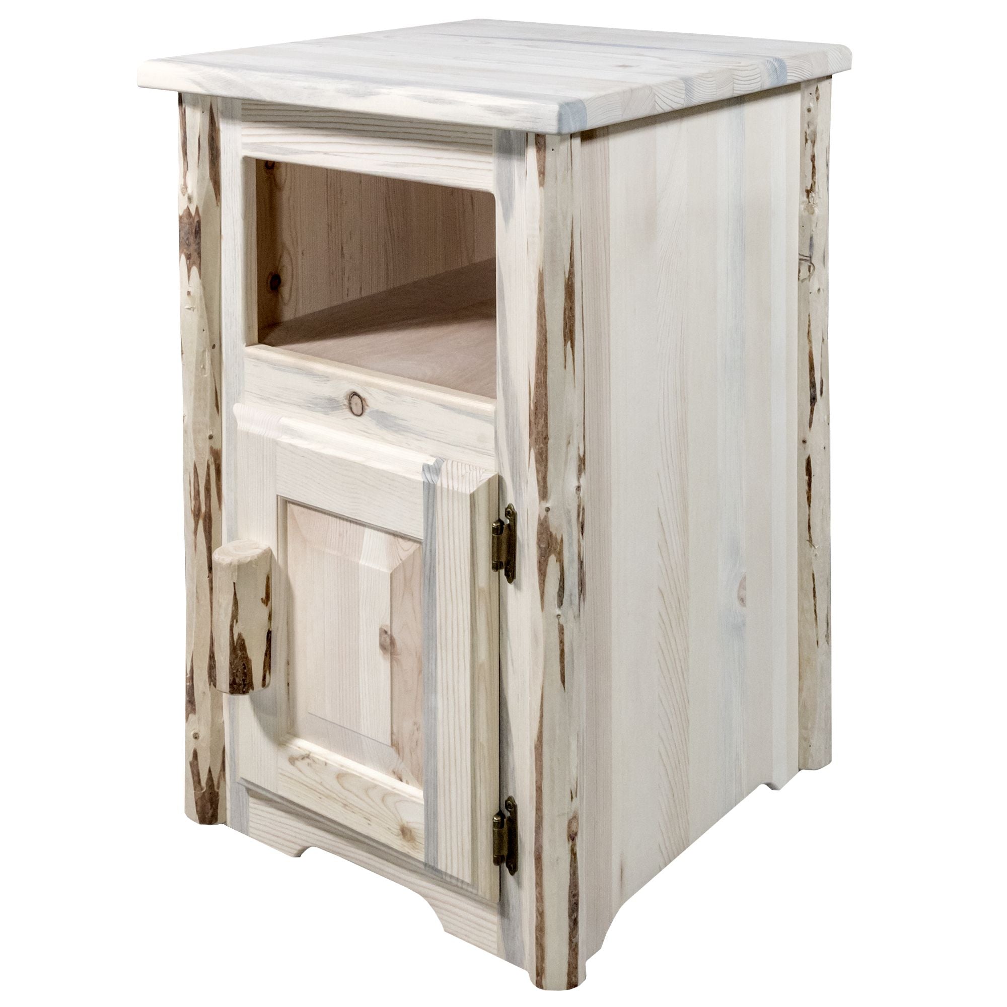 Montana End Table with Door - Right Hinged Side Table for Living Room, Bedroom, or Office - Perfect for Storage & Display
