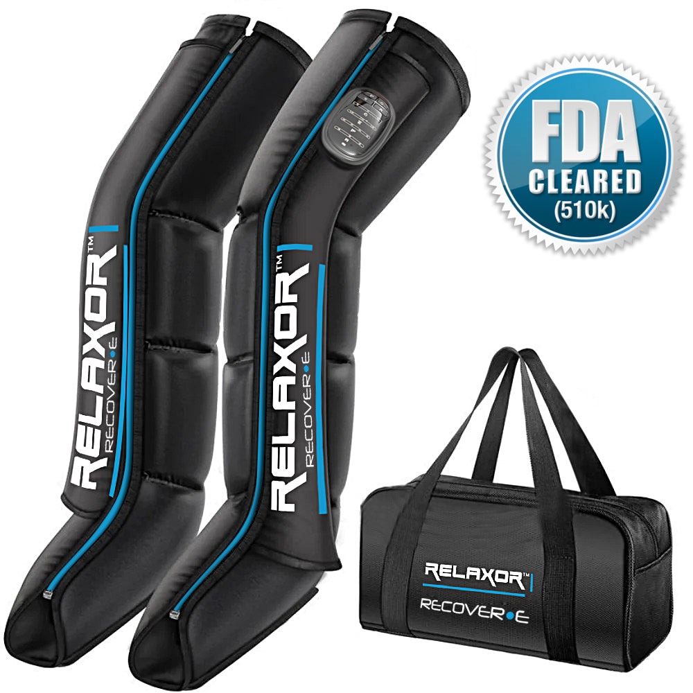Relaxor Recover E Full Leg Recovery Therapy - Compression Sleeves for Muscle Pain Relief & Circulation - Ideal for Athletes, Runners & Post-Workout Recovery
