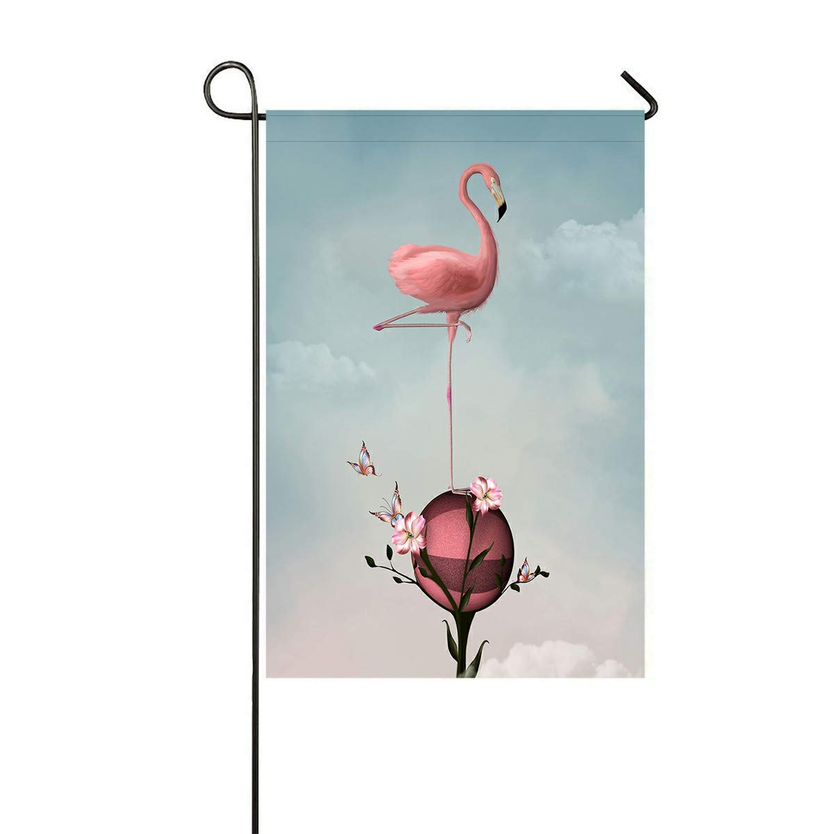 ECZJNT Flamingo Lilies Garden Flag 12x18 Inch - Outdoor Decorative Flag for Home, Party, Yard & Patio Decor - Perfect for Spring, Summer & Tropical Themed Events
