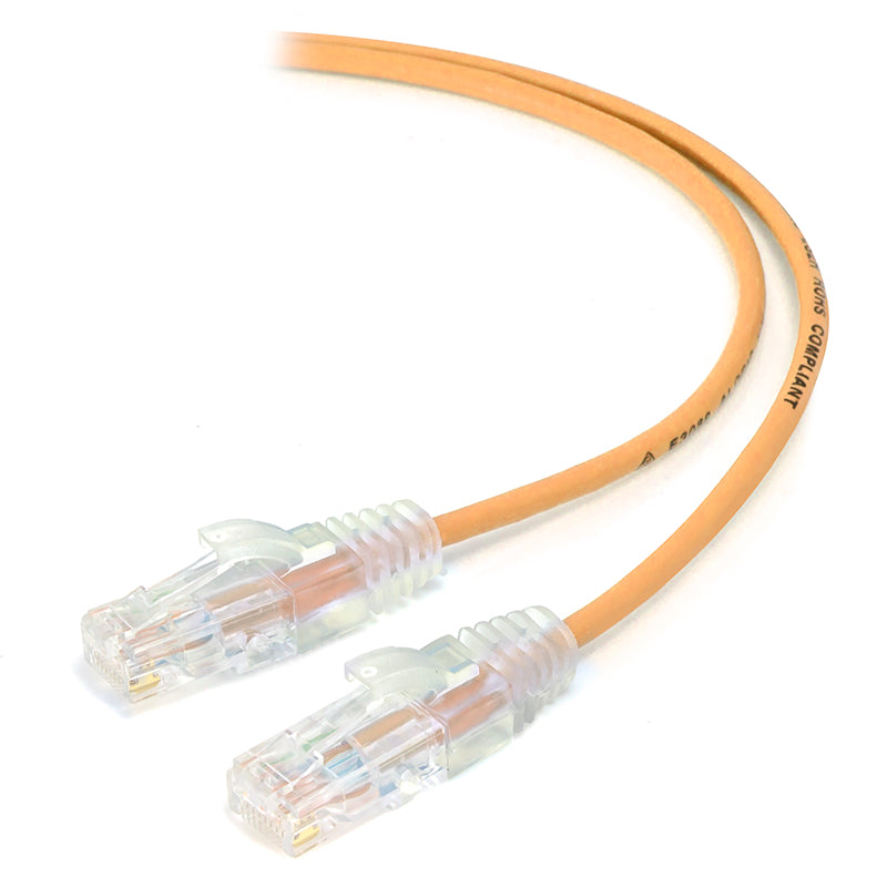 Ultra Slim Cat6 Ethernet Cable 28AWG UTP High-Speed Network Cable for Gaming, Streaming & Office - Orange (Alpha Series) - Perfect for Home, Office & Data Centers