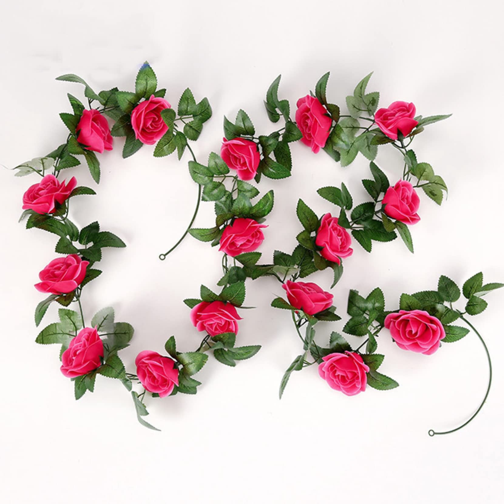 86In Artificial Roses Flowers Rattan Vine with Green Leaves - Home Wedding Garland Decor, Hanging Wall Wreath for Indoor/Outdoor, Garden, Party, and Event Decoration