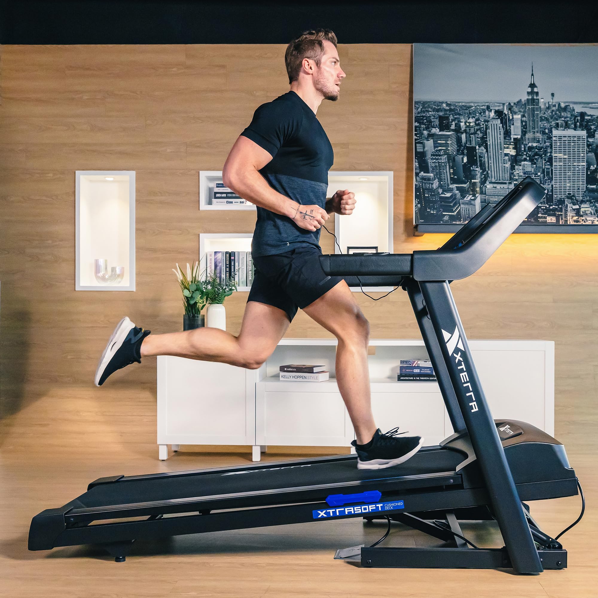 XTERRA Fitness Sport Series Premium Folding Smart Treadmill with Handlebar Speed & Incline Controls - Large XTRASoft Cushioned Running Deck - FTMS Bluetooth & XTERRA+ App Compatible - Perfect for Home Gym, Cardio Workouts & Indoor Running Training