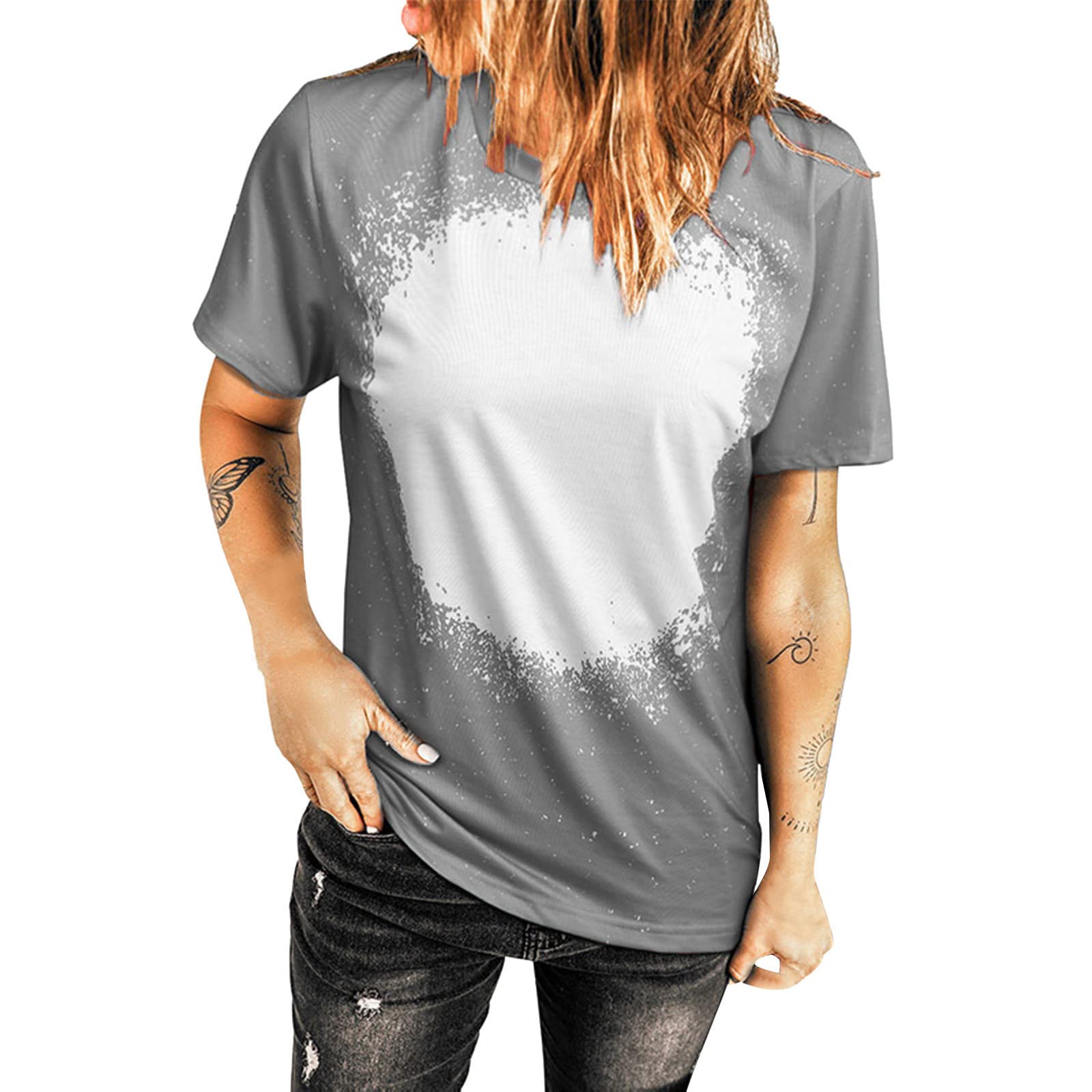 Women's Tie-Dye Round Neck Short Sleeve T-Shirt - Fashion Summer Tops, Loose Fit Casual Tee for Beach, Party & Everyday Wear