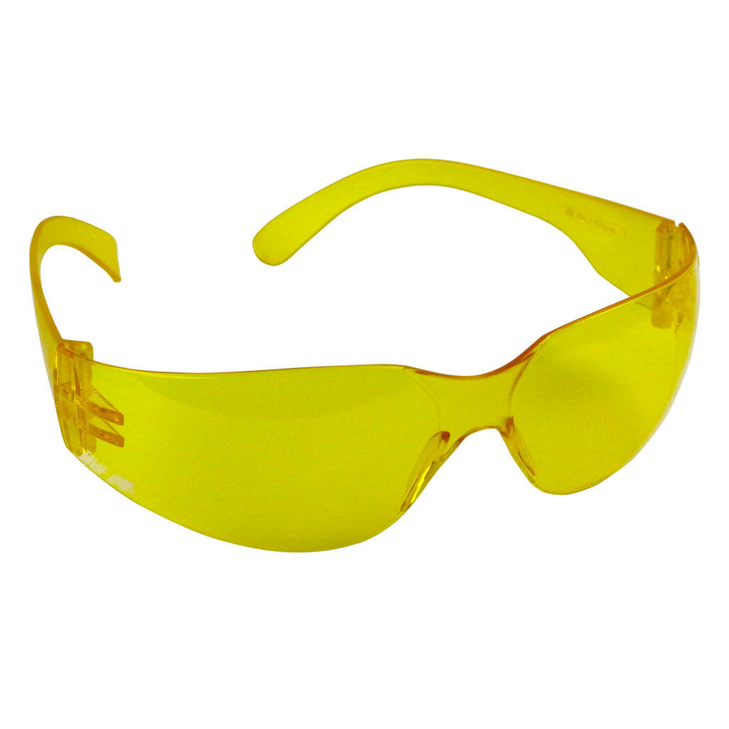 DuraDrive Low Light Amber Frameless CSA Z94.3 Economy Safety Glasses - Perfect for Construction, Manufacturing & Night Work Safety