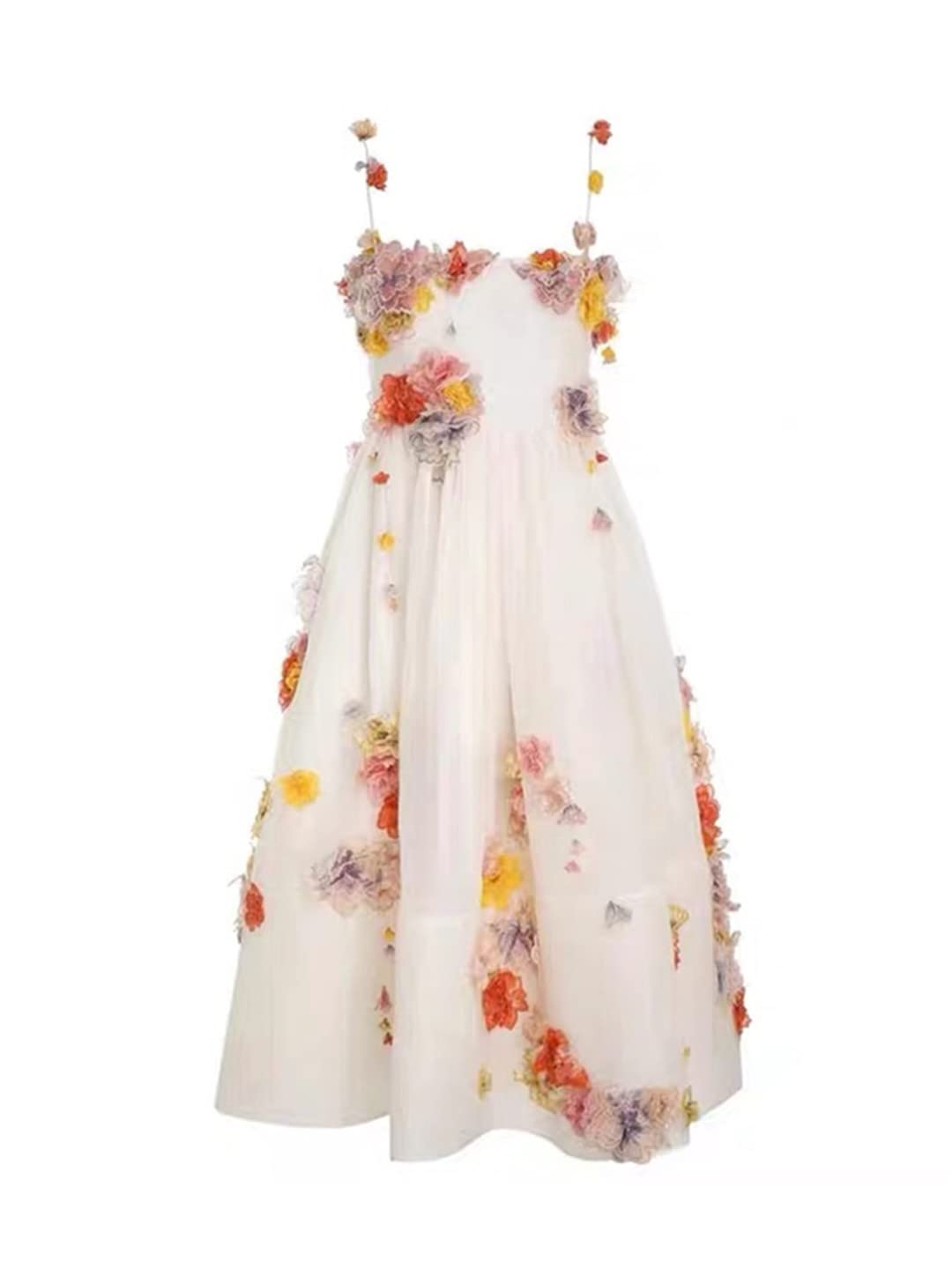 Women's White Bodycon Midi Dress - Spaghetti Strap Summer Party Sundress | Perfect for Beach Vacations, Cocktail Parties & Date Nights