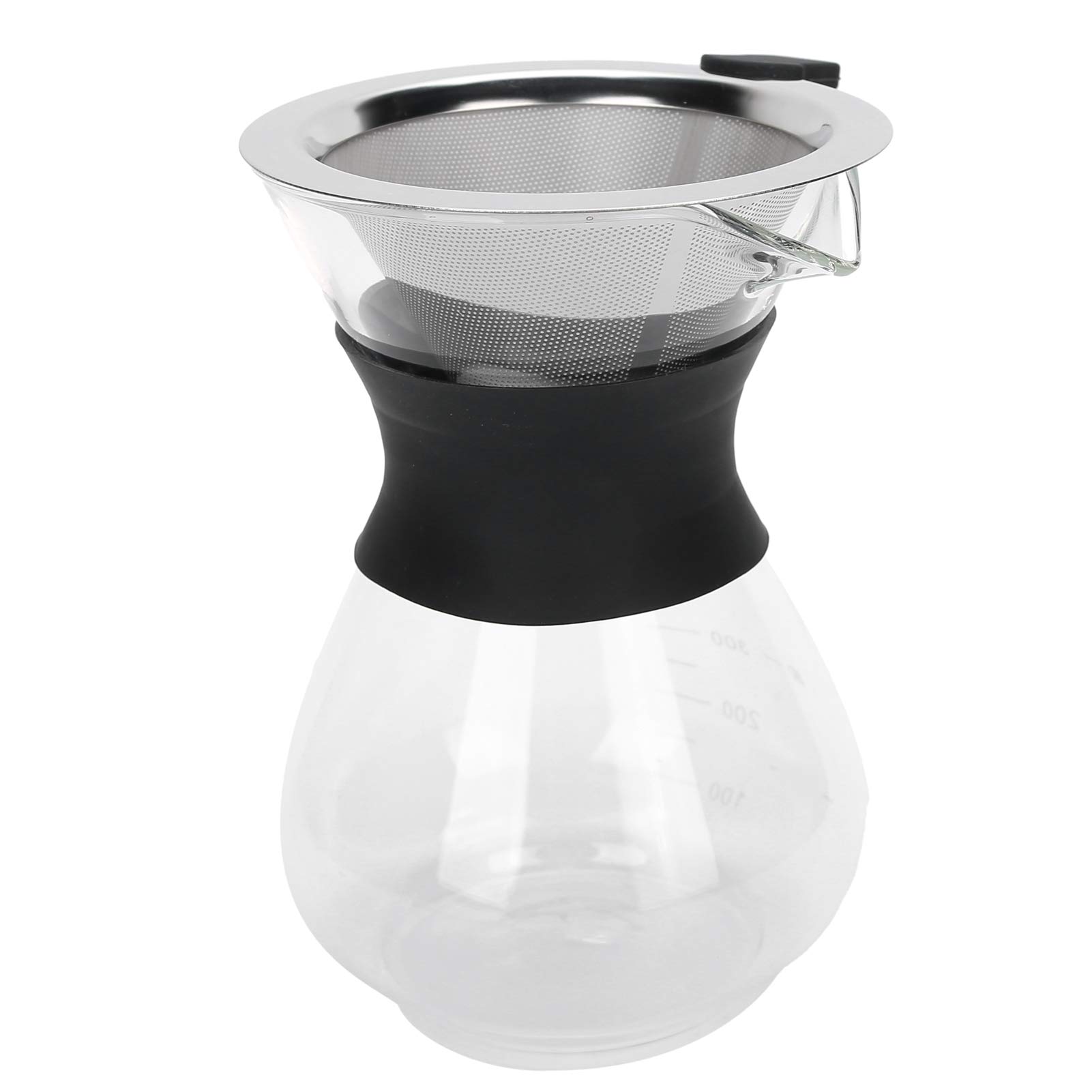 Premium Reusable Odorless Pour Over Coffee Maker - 400ml Glass Drip Brewer for Coffee Enthusiasts | Perfect for Home, Office & Camping Use