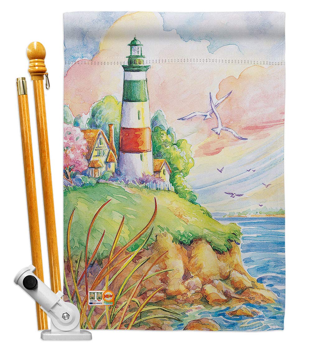 Cliff Lighthouse Beach Flag 28