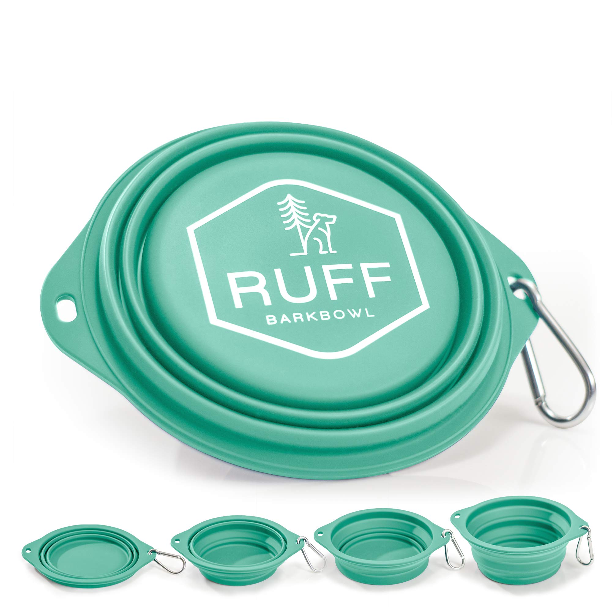 Premium Collapsible Dog Bowl - 800ml Large Travel Bowl for Dogs, Platinum-Cured Food Grade Silicone, No Plastic Rim, Safe & Durable (Tiffany Blue) - Perfect for Hiking, Camping, Travel & Outdoor Adventures with Your Pet
