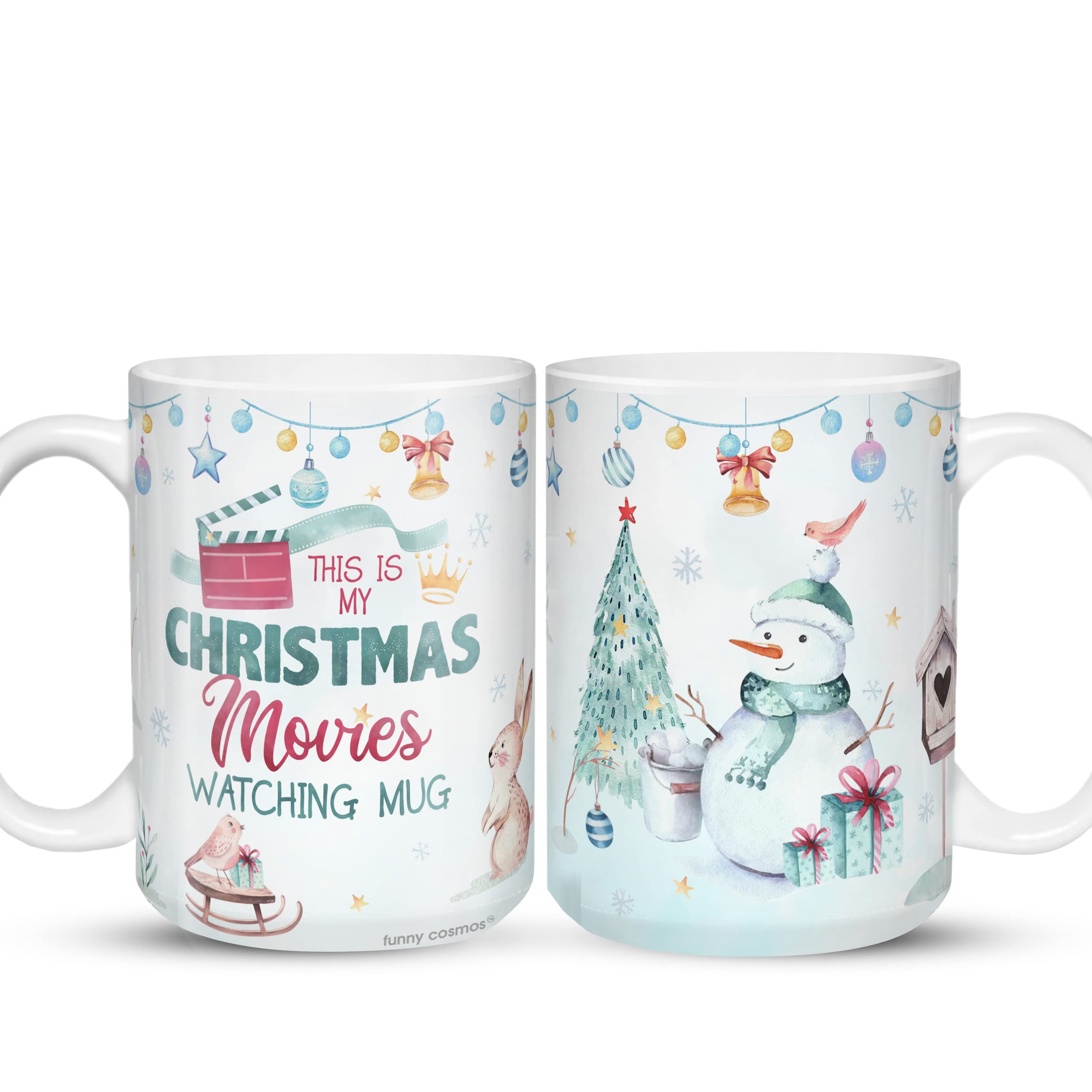 15 Oz Christmas Movie Watching Mug - Perfect for Baking, Hot Cocoa & Holiday Films | Cozy Gift for Cocoa Lovers & Christmas Enthusiasts