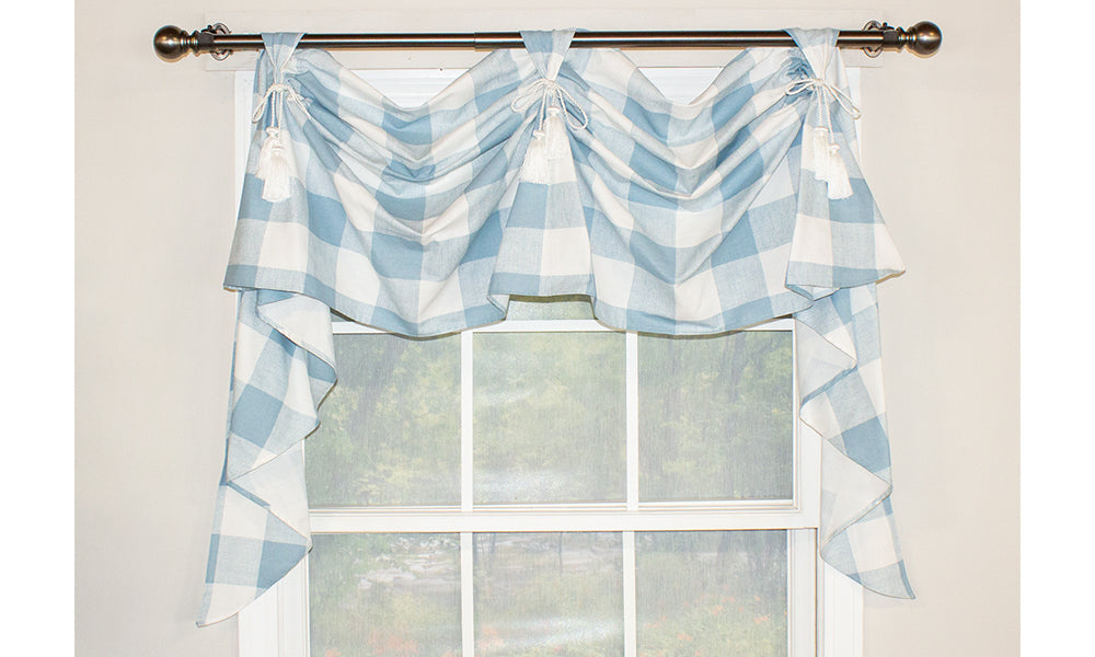Buffalo Check Grande Victory Swag Valance - Stylish Window Treatment for Living Room, Bedroom & Kitchen Decor - Perfect for Farmhouse, Rustic & Country Style Homes