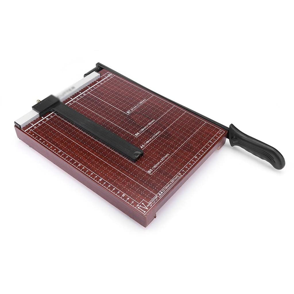 Professional A4 Paper Cutter Trimmer - 12 Inch Precision Paper Cutting Tool for Home, Office & School | Heavy Duty Guillotine for Photos, Documents & Craft Projects (Brown, 32x25x5cm) | Perfect for Scrapbooking, Office Work & DIY Projects