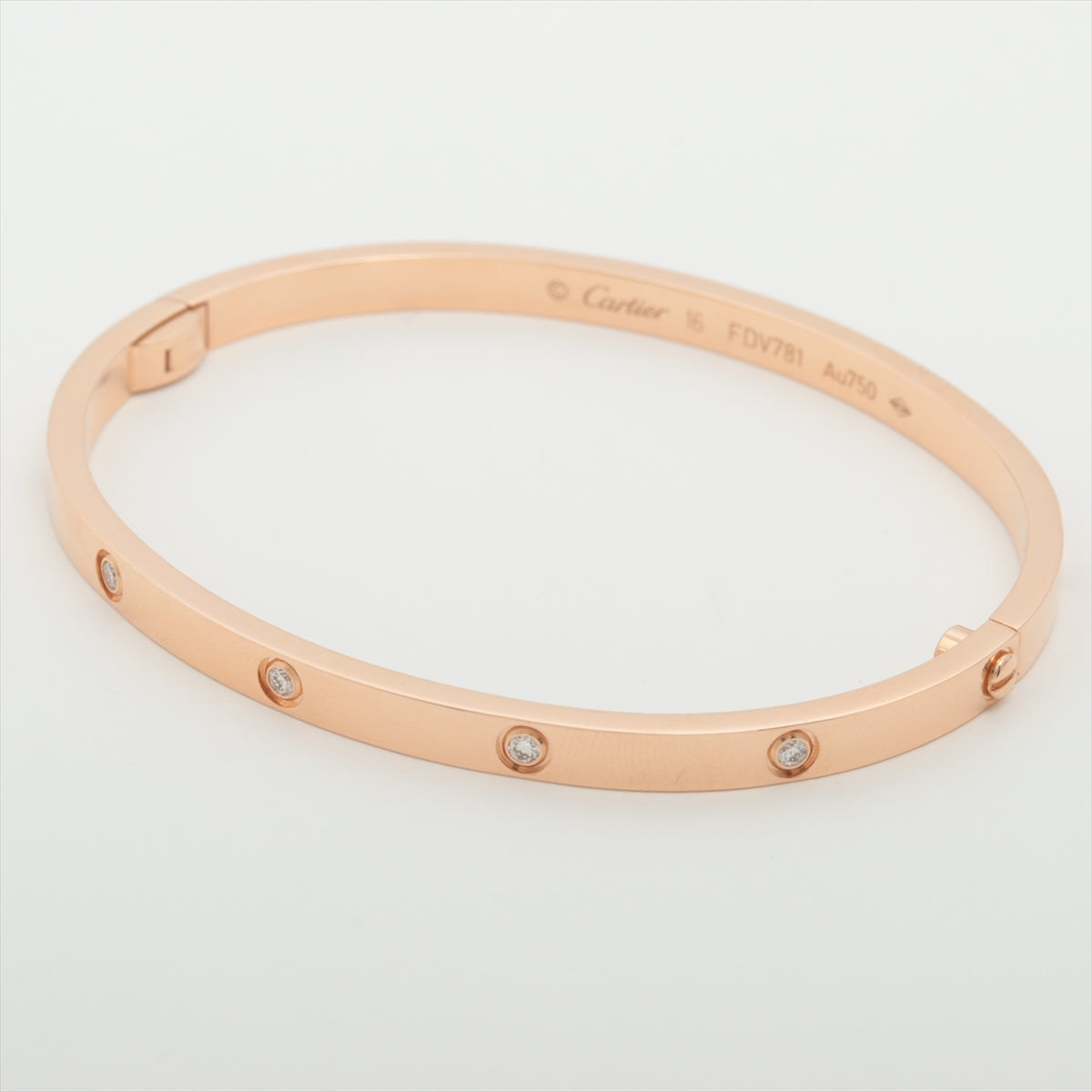 Cartier Love Small 10 Diamond Rose Gold Bracelet Size 16 - Luxury Jewelry for Women, Anniversary Gift, Wedding Present, Romantic Occasions