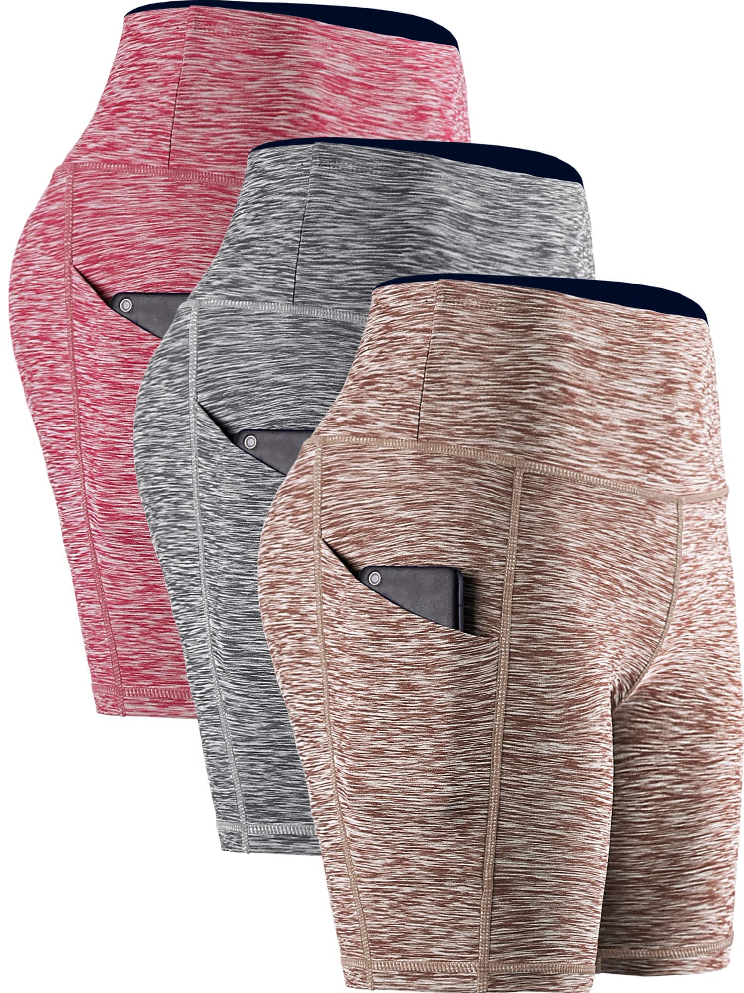 CADMUS High Waisted Compression Shorts for Women - Workout Running Cycling Yoga Shorts with Two Pockets - Perfect for Gym, Sports & Active Lifestyle