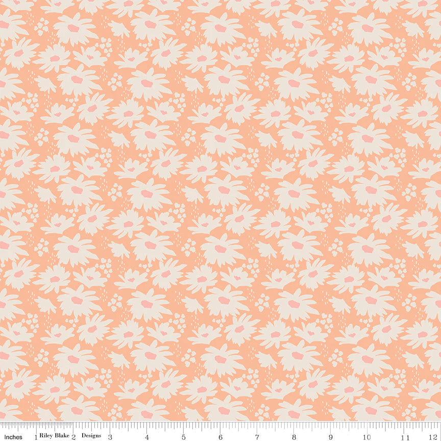 Forgotten Memories Riley Blake Designs C12751 Daisy Apricot Fabric - Perfect for Quilting, Home Decor, and DIY Craft Projects
