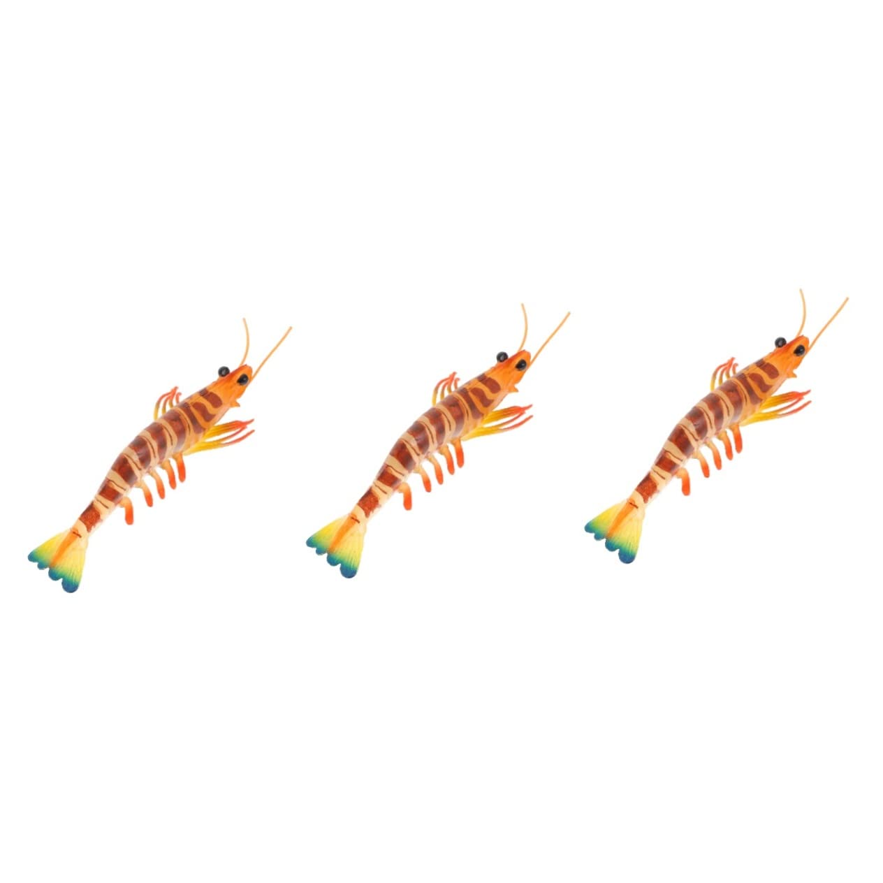 **Abaodam 3pcs Realistic Fake Shrimp Model - Lifelike Marine Animal Figures, Miniature Shrimp Statues & Fake Lobster Toys for Desktop Decor, Aquarium Display, Kids Play, and Educational Scenes**