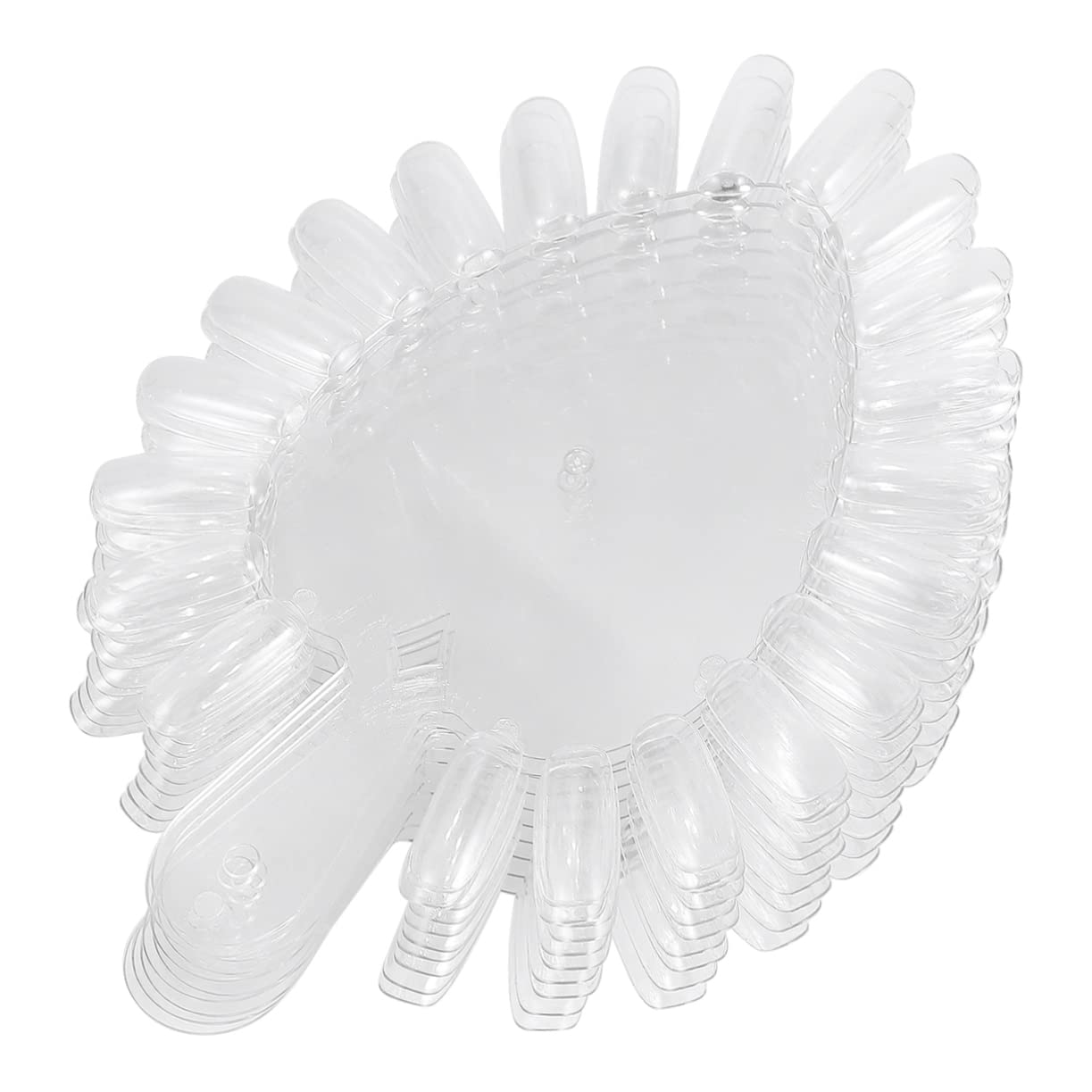 FOMIYES 20pcs Clear Nail Polish Practice Tips - Transparent False Nails Display Cards for Gel Nail Art & Manicure Training - Perfect for Salon Professionals, Nail Tech Students & DIY Home Nail Practice