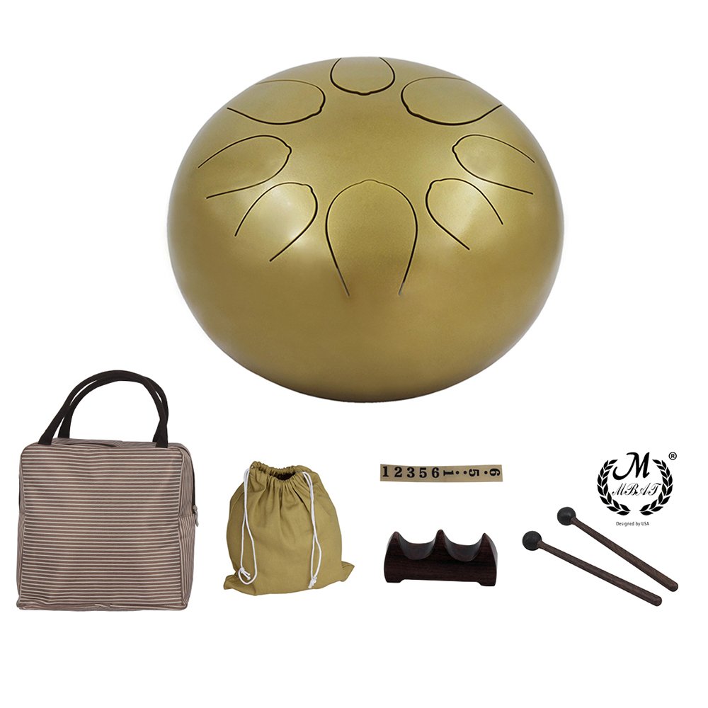Fesjoy 10 Inch Steel Tongue Drum - Handpan Drum with Mallets & Carry Bag - Musical Instrument for Meditation, Yoga & Sound Therapy