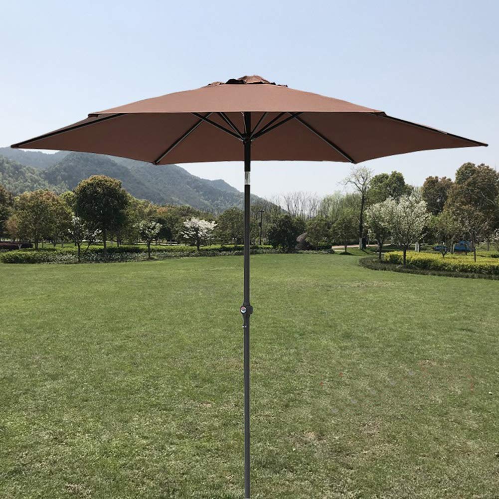 7.5ft/2.3m Outdoor Patio Umbrella with Crank & Tilt - Heavy Duty Market Umbrella for Garden, Lawn, Poolside, Backyard, Deck - UV Protection & Wind Resistant (Tan) | Perfect for Outdoor Dining, Lounging & Shade Protection