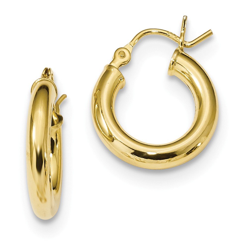 925 Sterling Silver Yellow Gold-Tone Hoop Earrings - 17mm x 15mm - Elegant Everyday Jewelry for Women, Perfect for Work, Parties & Gifts