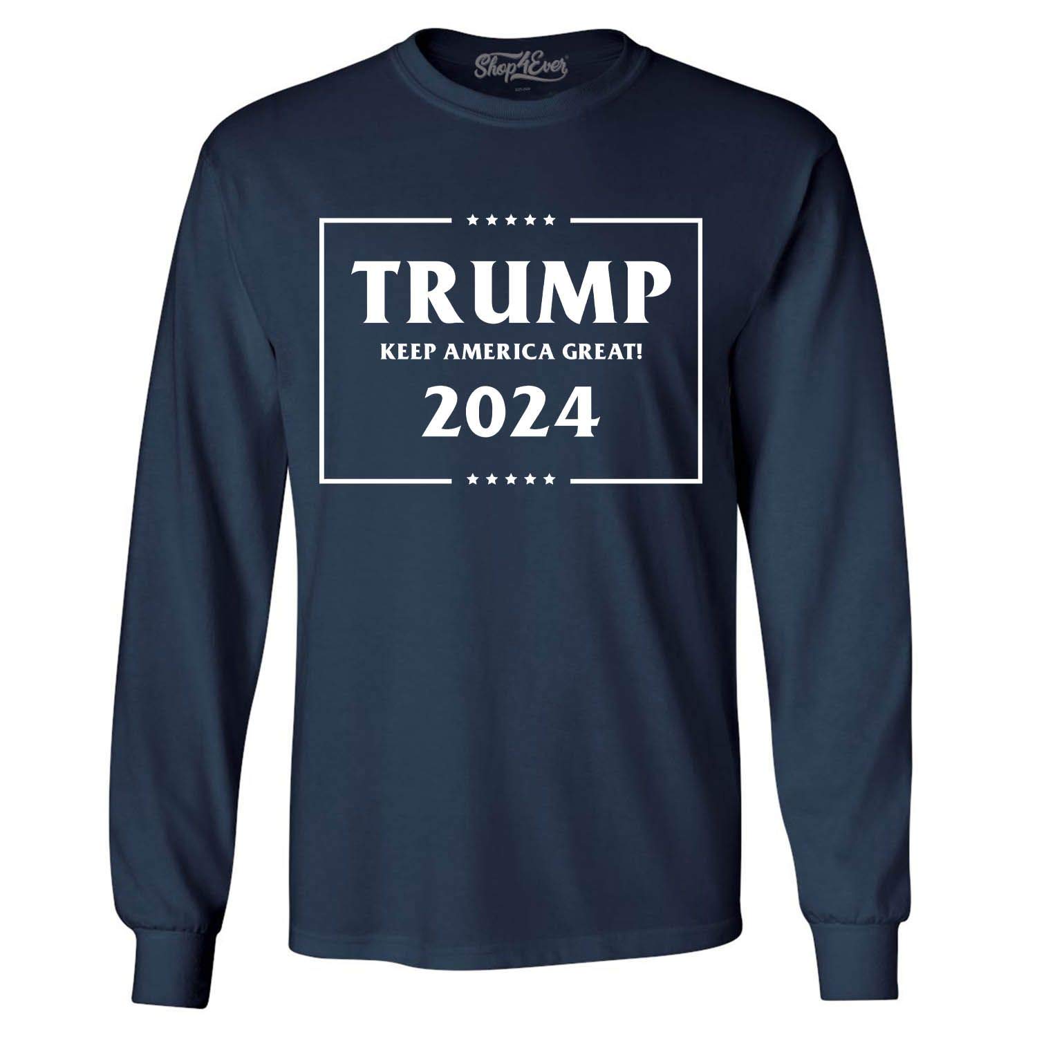 Trump Keep America Great 2024 Long Sleeve Shirt - Patriotic Political Campaign Tee for Men & Women - Rally, Voting, Conservative Events