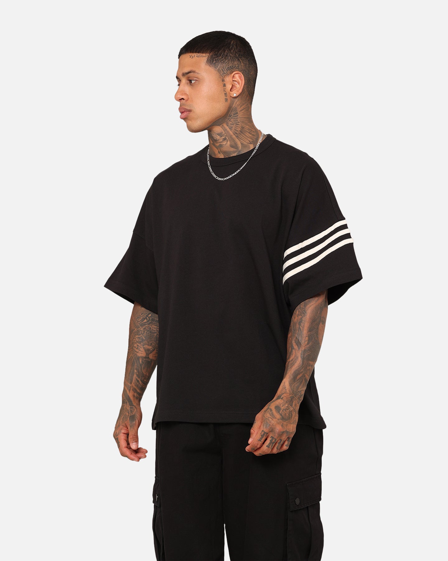 Adidas Adicolour Neuclassics T-Shirt for Men - Black Cotton Casual Tee for Everyday Wear, Gym, and Street Style
