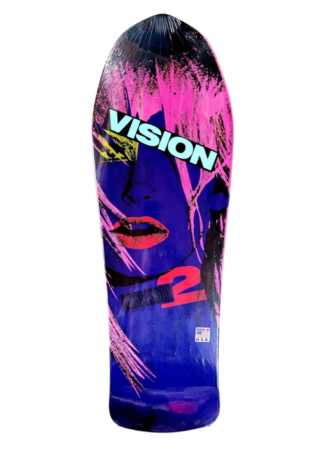 Vision AGRESSOR II Reissue Skateboard Deck - Pink Stain | Classic Retro Skateboard for Street & Park Riding | Perfect for Skaters & Collectors