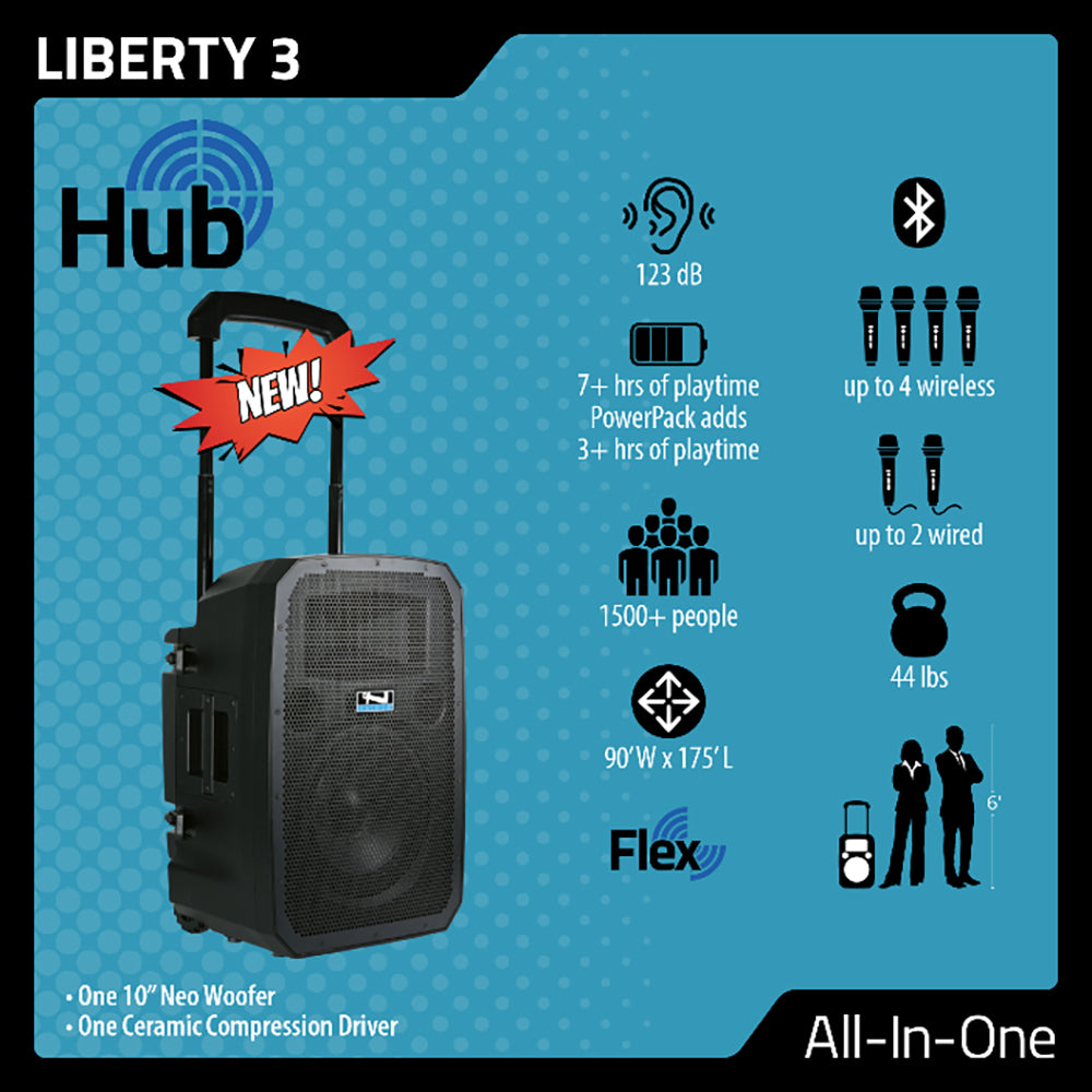 Anchor Audio Liberty 3 Hub Portable PA System - Wireless Bluetooth Speaker for Outdoor Events, Parties & Public Speaking | Battery-Powered Sound System with Clear Audio