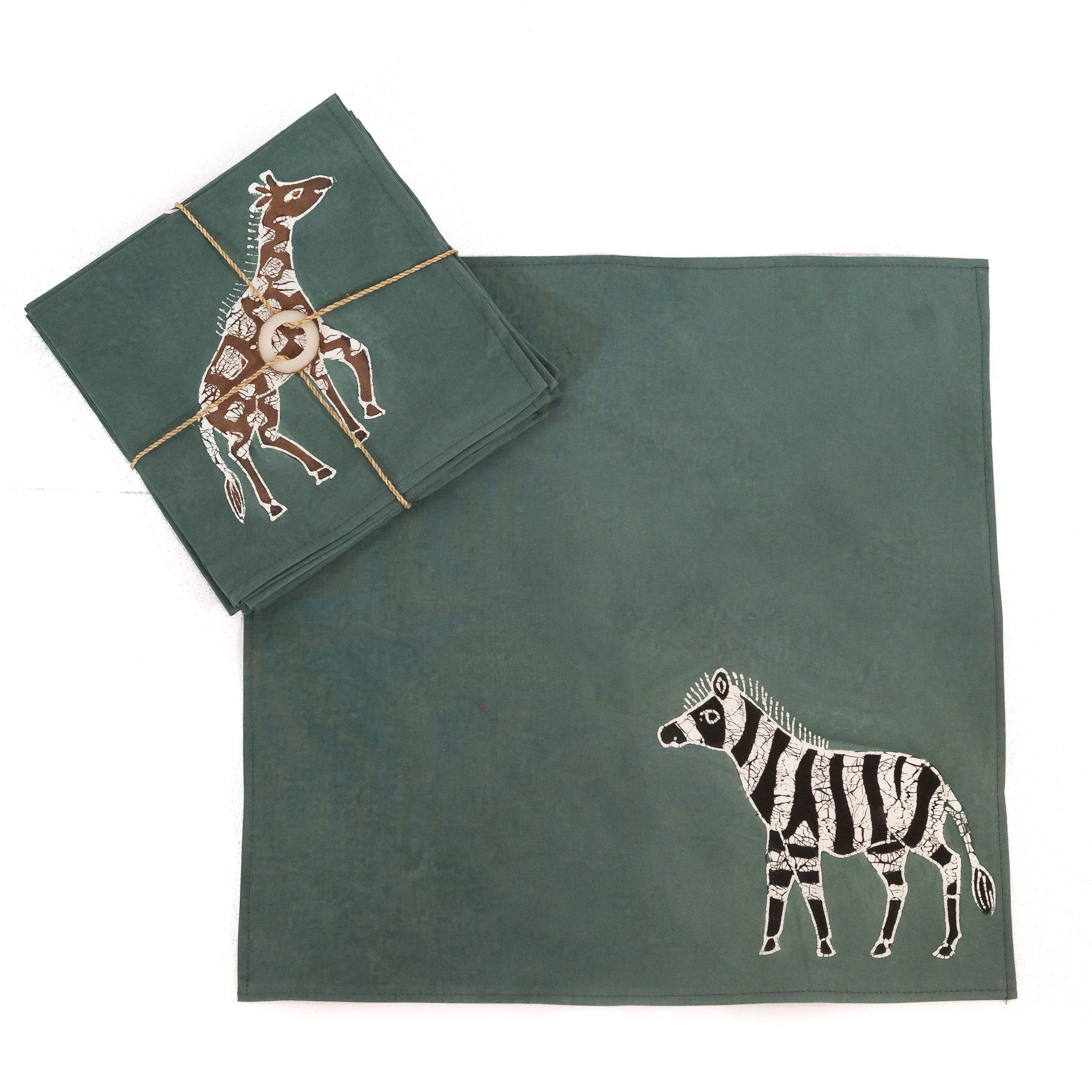 Premium Safari Animals Earth-Themed Napkins - Set of 6 Eco-Friendly Paper Napkins for Jungle Parties, Baby Showers & Themed Events