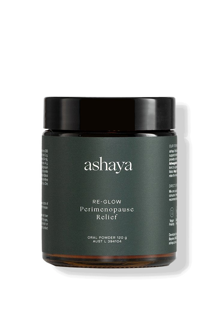 Ashaya Re Glow Perimenopause Relief Supplement - Natural Hormone Balance for Women, Menopause Support & Hot Flash Relief - Perfect for Nighttime Use & Daily Wellness