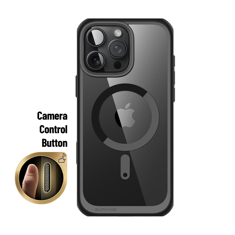 iPhone 16 Pro Max Case - 6.9 Inch Unicorn Beetle MAG Slim Clear Protective Cover with MagSafe & Camera Control Button - Shockproof Black Phone Case for Work, Travel & Outdoor Activities