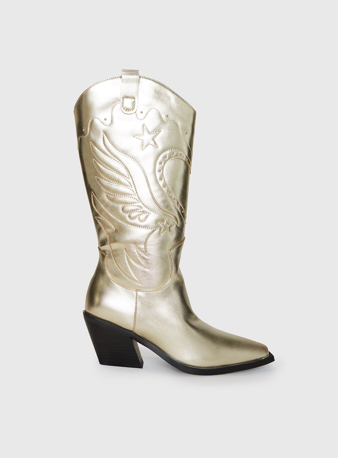 Billini Everlyn Women's Gold Metallic Cowboy Boots - Stylish Western Boots for Country Music Festivals & Rodeo Events