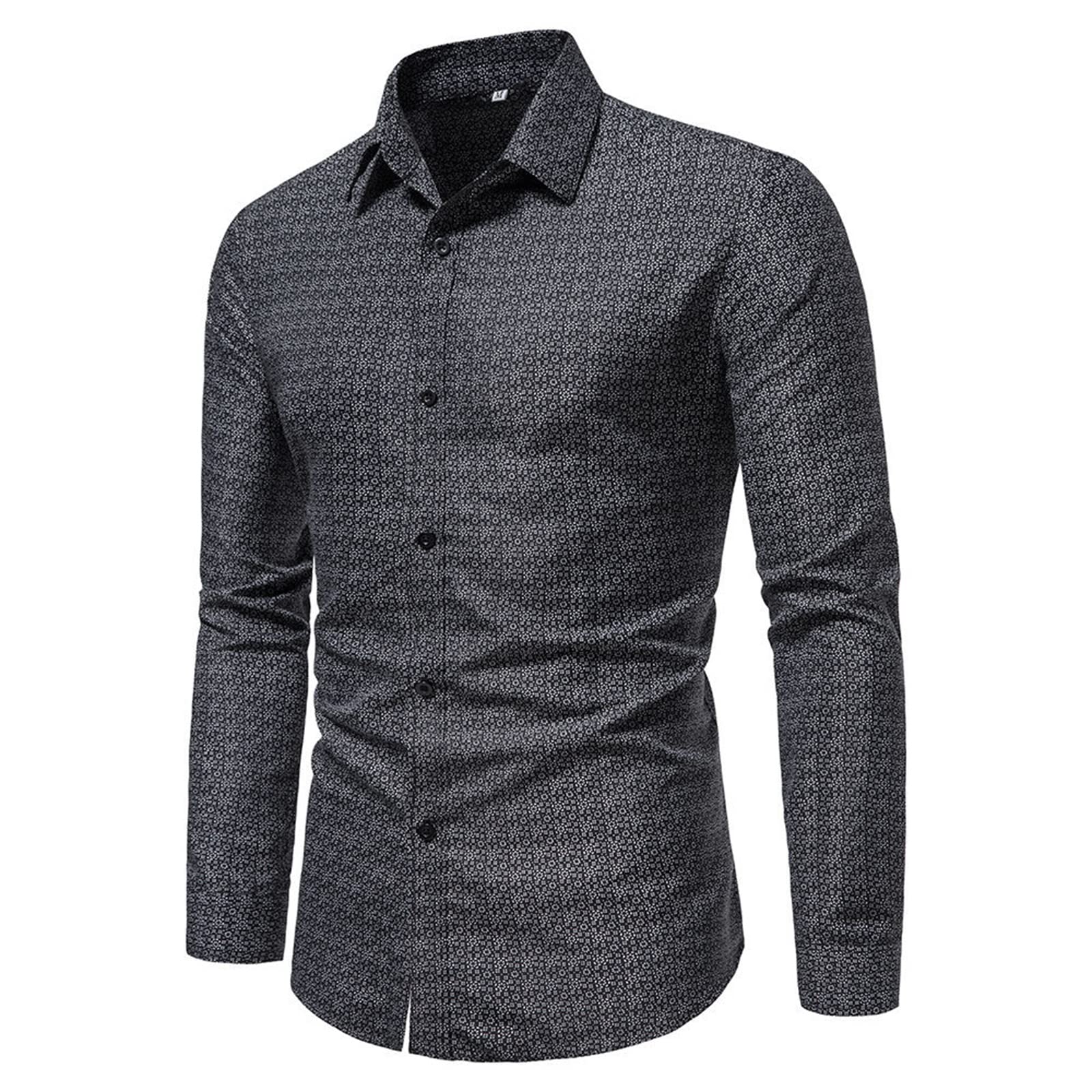 VIVICOLOR Men's Regular Fit Printed Long Sleeve Dress Shirt | 100% Cotton Business Casual Button Down Shirt for Office, Wedding & Formal Events