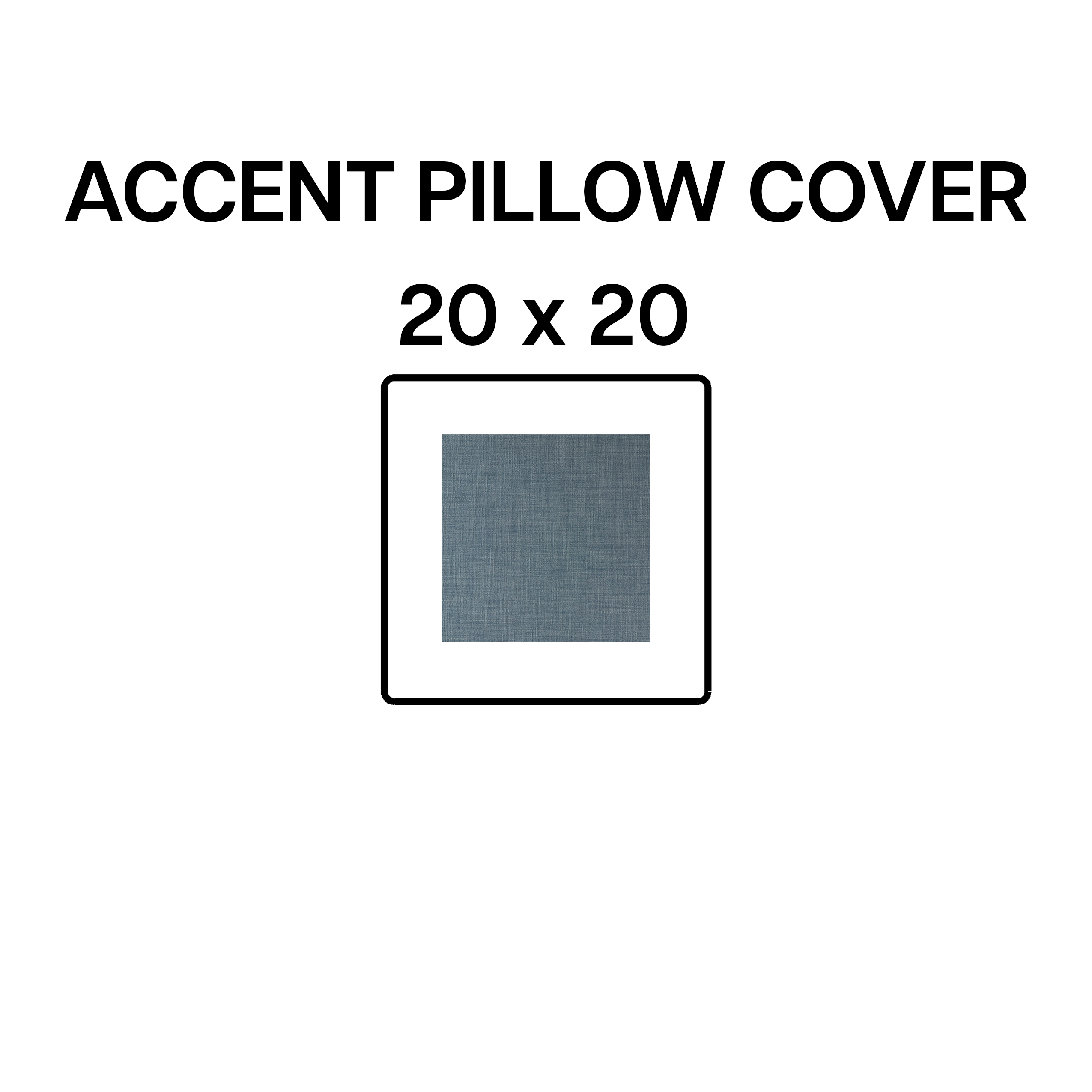 20x20 Inch Stone Blue Accent Pillow Cover - Soft Decorative Throw Pillow Case for Sofa, Bed, Couch - BP 642 37 Home Decor
