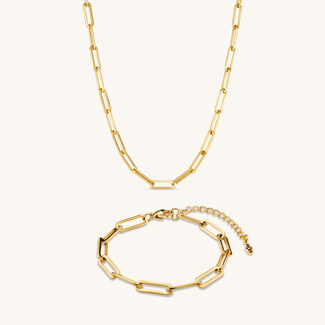 Eternal Gold Necklace & Bracelet Set for Women - Elegant Jewelry Gift for Anniversary, Birthday & Special Occasions