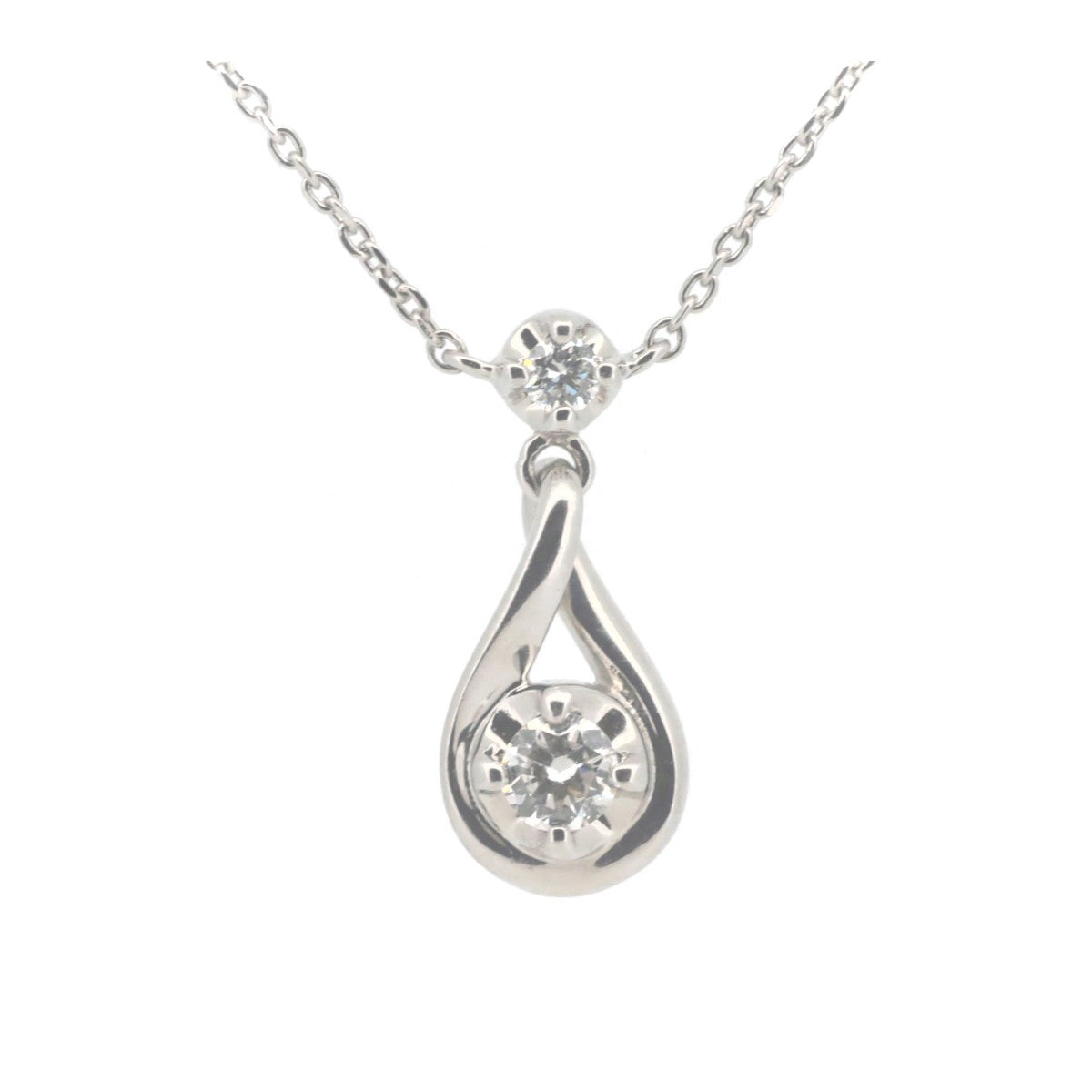 4℃ Diamond PT850 Necklace - Elegant 18K White Gold Pendant for Women, Perfect for Anniversary, Wedding & Special Occasions