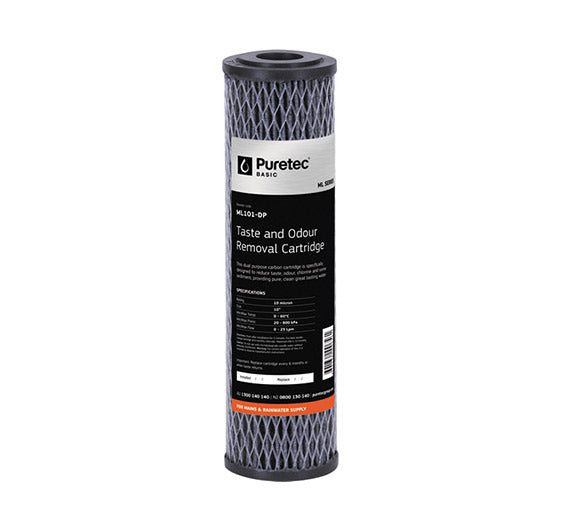 Puretec ML10LD2 DP 20 LD Large Diameter Multi-Purpose Carbon Filter Cartridges for Water Filtration Systems - Perfect for Home, Commercial and Industrial Water Purification