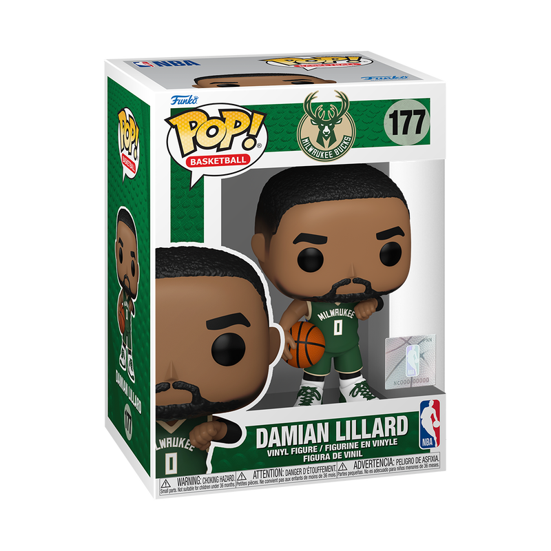 Damian Lillard Funko Pop NBA Basketball Figure #177 with Protector Case - Perfect for Collectors, Gifts, and Sports Memorabilia Displays