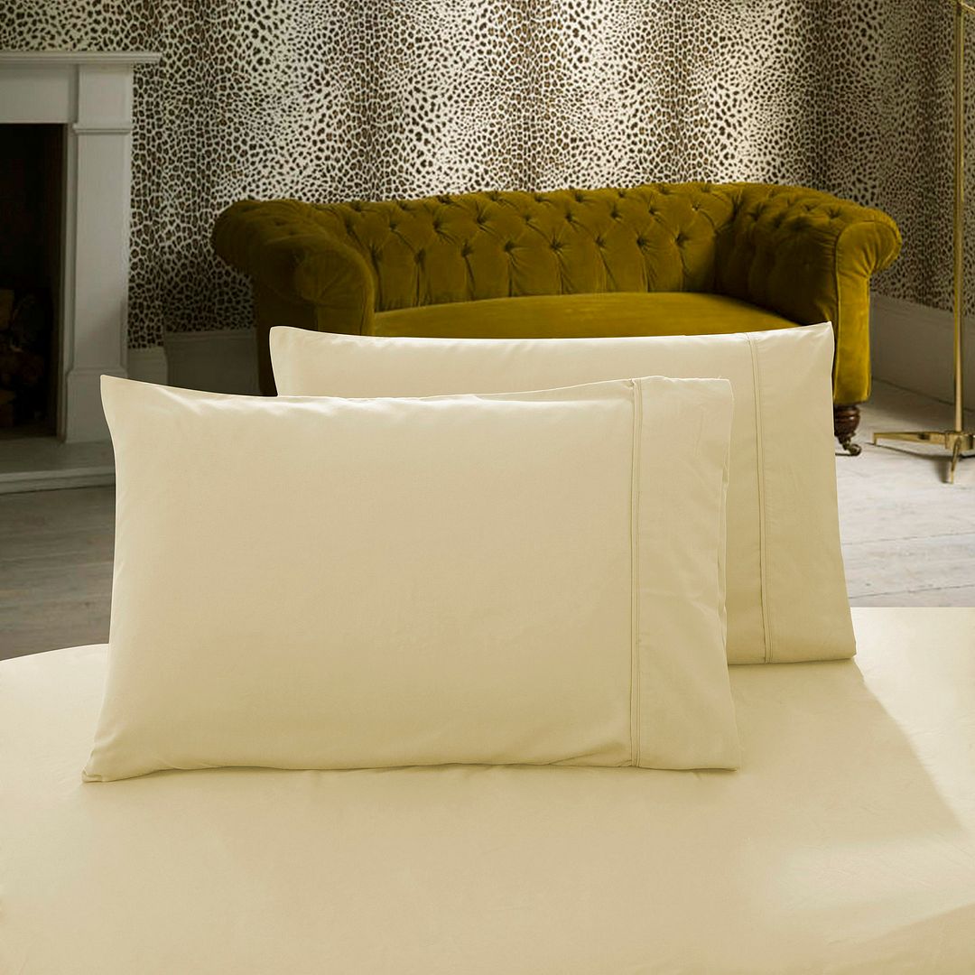 Premium 1000TC Ultra Soft Standard Size Pillowcases (2 Pack) - Yellow Cream for Luxury Bedding & Hotel Comfort at Home