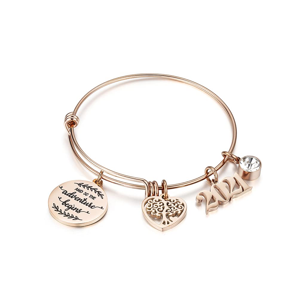 Stainless Steel Inspirational Charm Bracelet - Adjustable Graduation Gift for Women & Men - Perfect for Commencement Ceremonies, Graduation Parties & Daily Wear