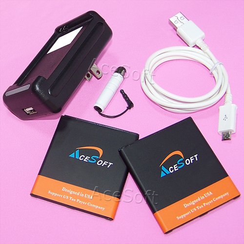 Original Battery EB-BG530CBE 3400mAh Li-ion Replacement for Samsung Galaxy Express Prime 3 SM-J337A - 2 Pack with Desktop Charger - Perfect for Travel, Work & Backup Power