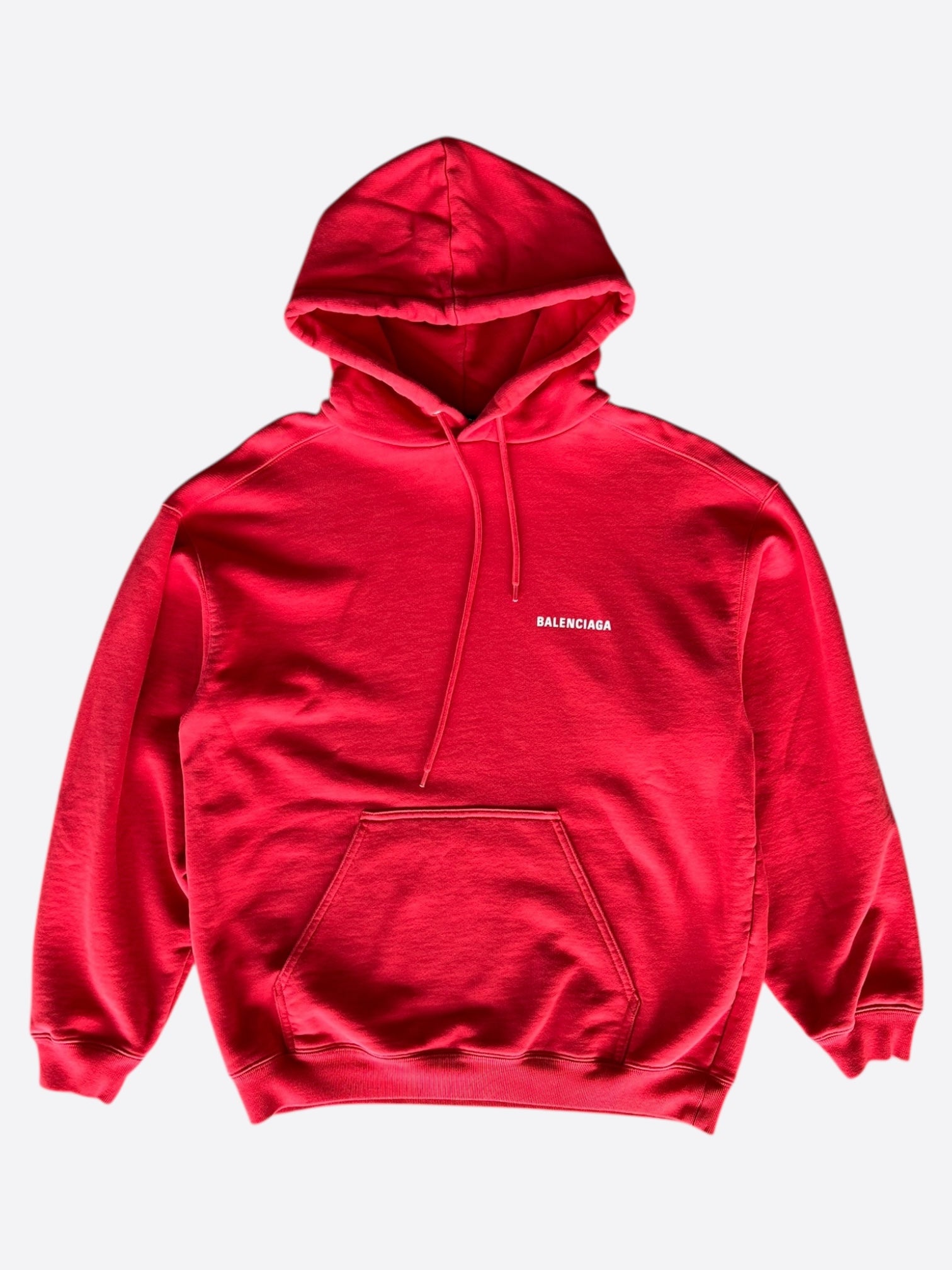 Balenciaga Red and White Logo Hoodie for Men & Women | Streetwear Fashion | Casual Wear & Gym Outfit