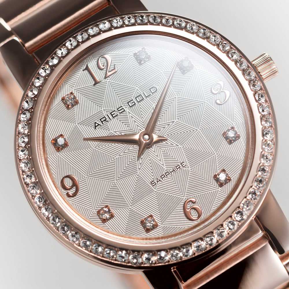 Aries Gold Enchant Starlet Rose Gold Stainless Steel Women's Watch - Elegant L 126B RD Pattern for Daily Wear & Special Occasions