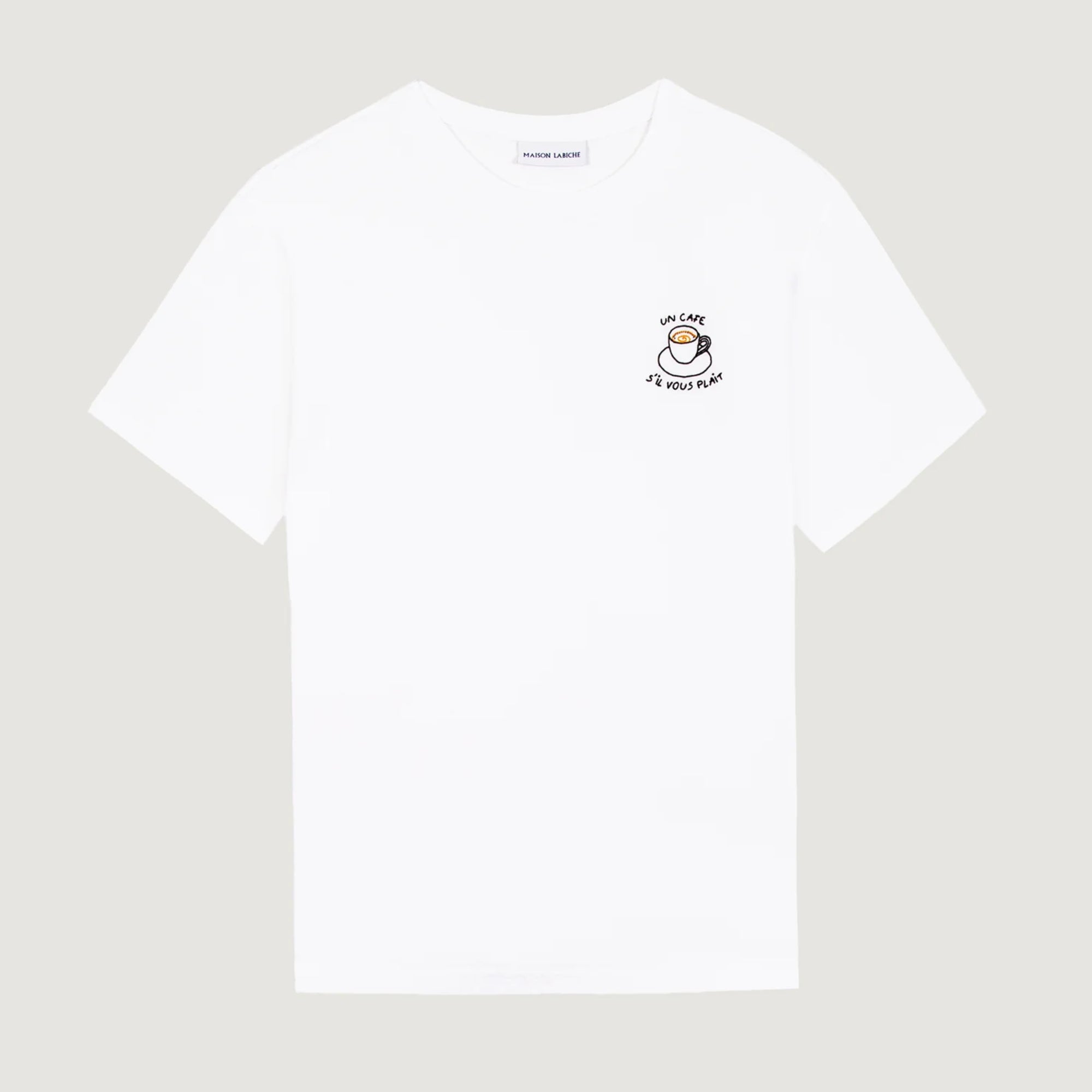 Un Cafe SVP Popincourt White T-Shirt - Casual Cotton Tee for Men & Women | Perfect for Coffee Dates, Streetwear & Everyday Wear
