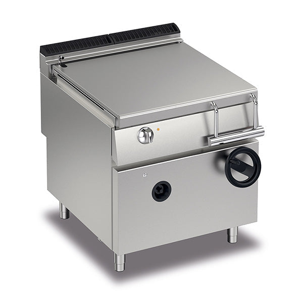 Baron 80L Commercial Gas Bratt Pan with Manual Tilting - 900mm Wide for Restaurant Kitchen, Catering & Food Service Businesses - Perfect for Large Batch Cooking, Frying & Stewing