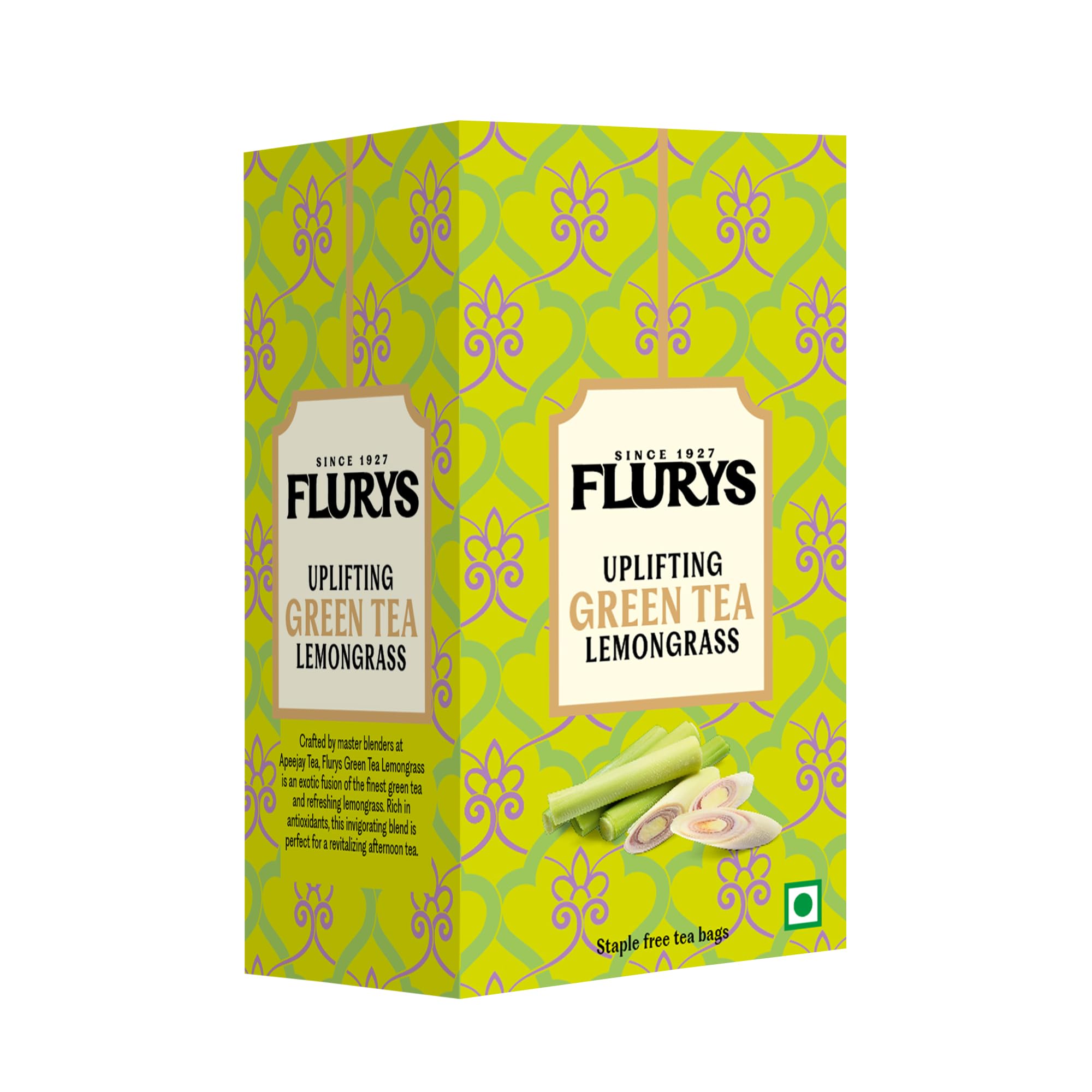 Typhoo Green Tea with Lemon Grass - 25 Tea Bags | Refreshing & Antioxidant-Rich | Perfect for Morning Boost or Afternoon Relaxation