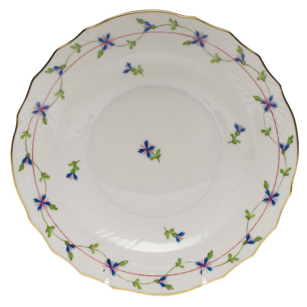 Elegant Blue Garland Dessert Plate Set - Perfect for Wedding, Birthday Party & Holiday Celebrations - Fine Porcelain Appetizer Plates for Cake, Candy & Finger Foods
